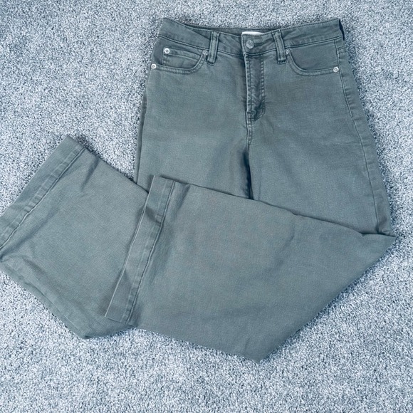 Oat New York Pants - OAT New York Wide Leg Crop Pants Womens 25 High Rise Stretch Earthy Minimalist